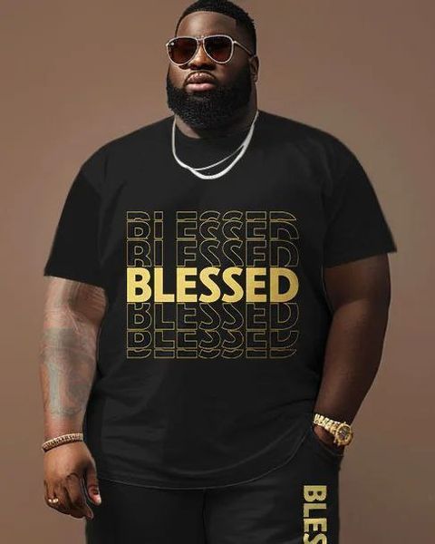 Мужской летний костюм Батал шорты и футболка большие размеры LT-00547 фото