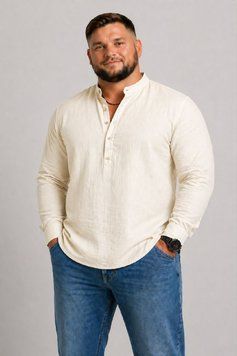 Льняна чоловіча сорочка L194 фото